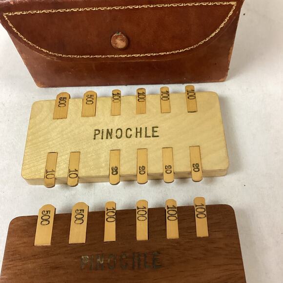 Vintage Wooden Pinochle Game In Case - No instructions Or Box - Austria - Picture 3 of 5